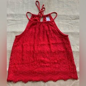 No Boundaries red lace tank top Juniors size M (7-9)